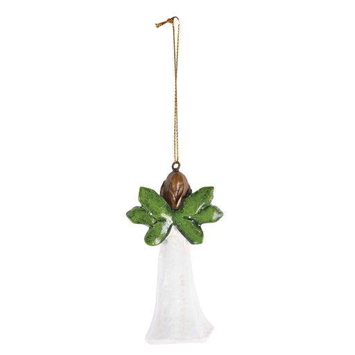 Holly Winged Angel and Wreath Ornament