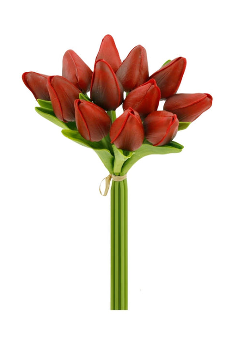 Apple Red - Real Feel Single Tulip Bud