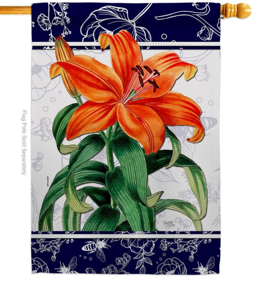 Orange Lilies Banner Flag