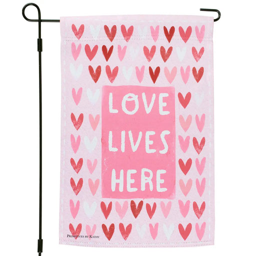 Love Lives Here Garden Flag