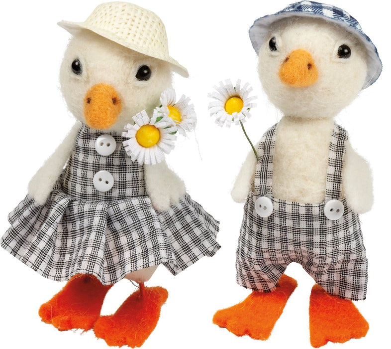 Gingham Ducks Critter Ornament - 2 styles shown
