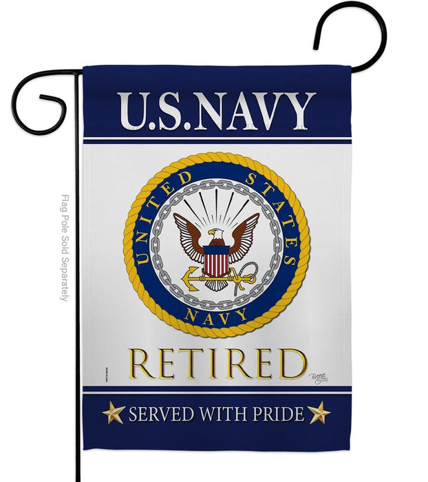 US Navy Retired Garden Flag