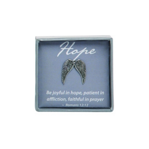 Metal Angel Wing Lapel Pin - Hope