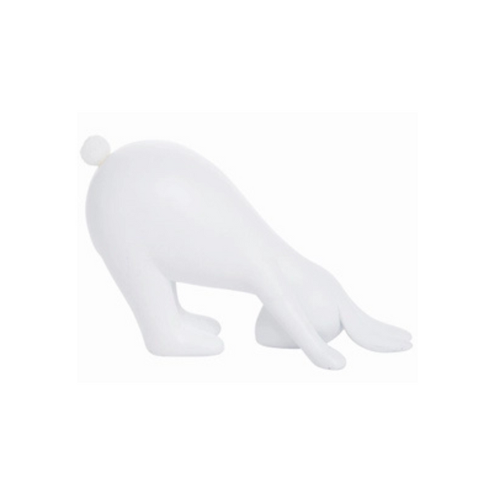 Downward Dog White Easter Yoga Bunny