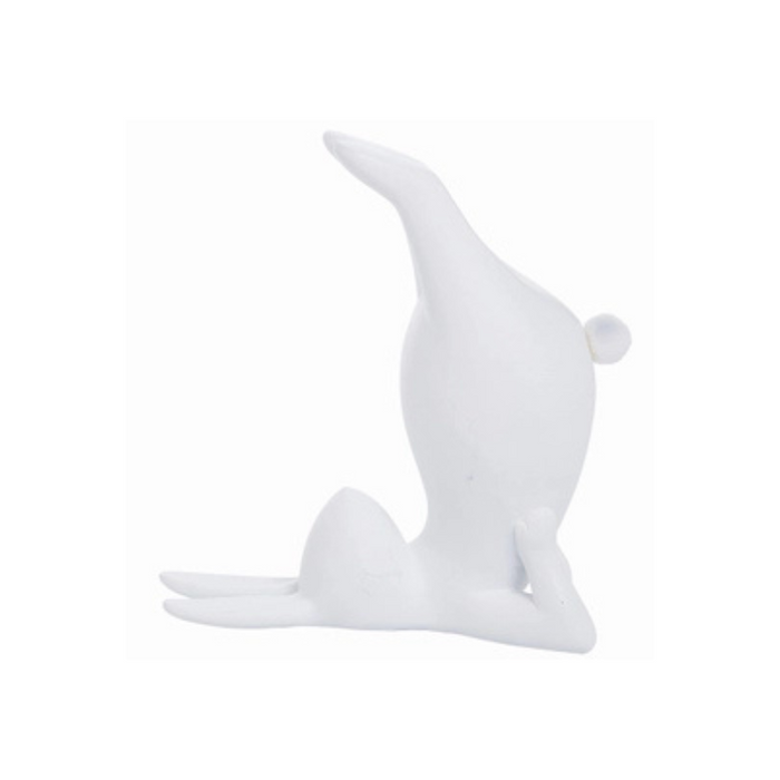 Upside Down White Easter Yoga Bunny