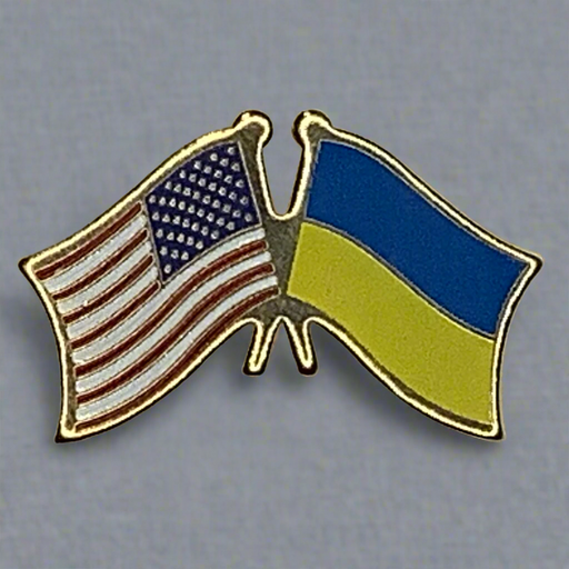 Ukraine/USA Dual Flags Lapel Pin 2025