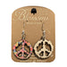 Blossom Peace Sign Wood Earrings
