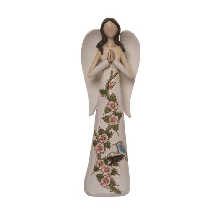 Praying Hands Floral Spring Angel Figurine