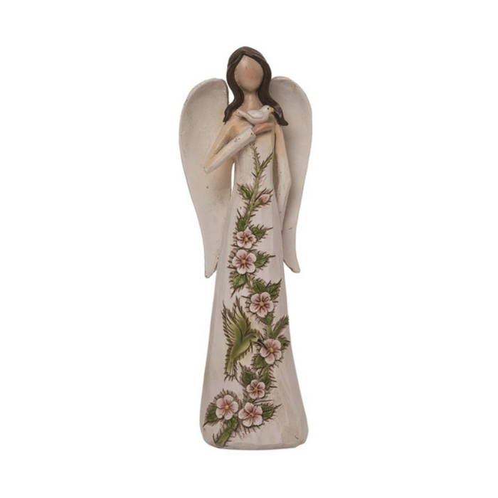 Peace Dove Floral Spring Angel Figurine