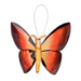 Butterfly-shaped ornament with orange and red gradient wings on a white background