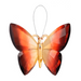 Butterfly-shaped ornament with orange and red gradient wings on a white background