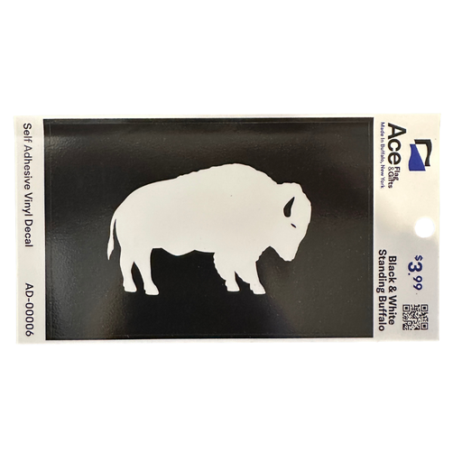 Black and White Standing Buffalo Decal