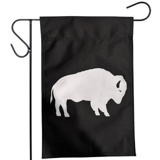 Black and White Standing Buffalo Garden Flag