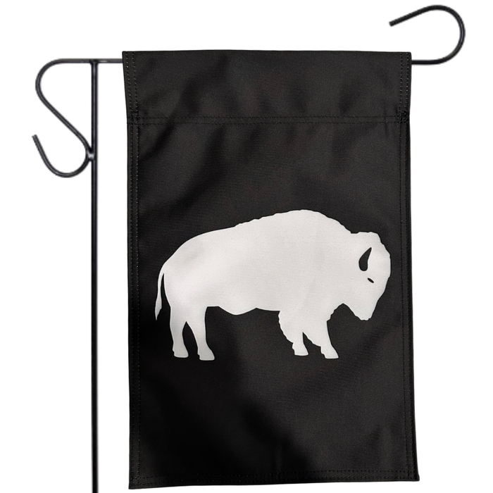 Black and White Standing Buffalo Garden Flag