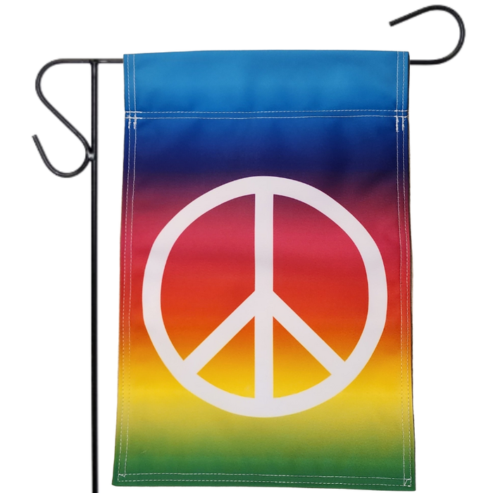 Tie Dye Peace Sign Garden Flag - Made in USA