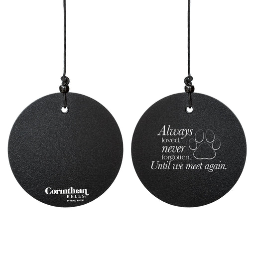27" Always Loved Pawprint Black Wind Chime (6 Tubes)