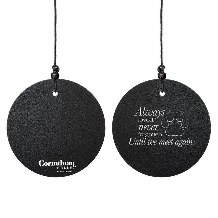 27" Always Loved Pawprint Black Wind Chime (6 Tubes)