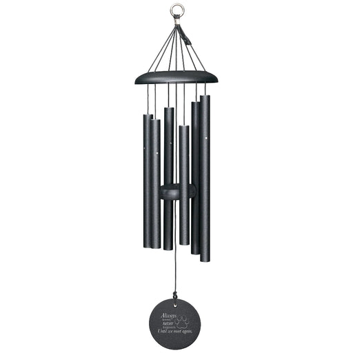27" Always Loved Pawprint Black Wind Chime (6 Tubes)