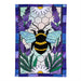 Lavender Honey Bee Applique Garden Flag