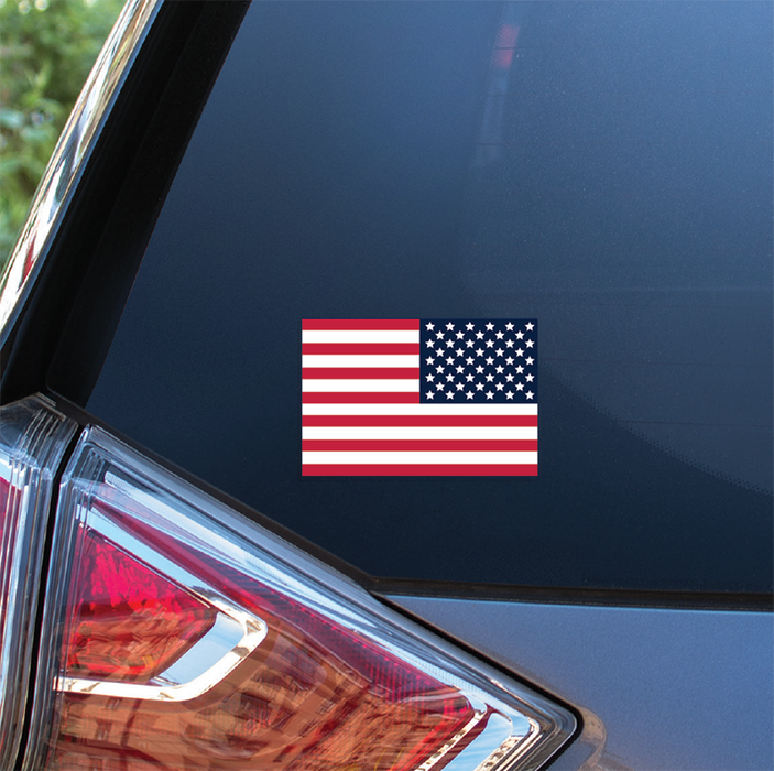 Mirrored American Flag Decal - Made in USA