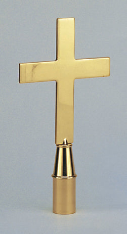 9" Classic Church Cross Solid Brass Pole Topper