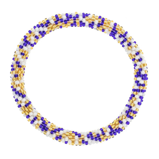 Roll-On® Beaded Bracelet - Speckled Gold and Navy