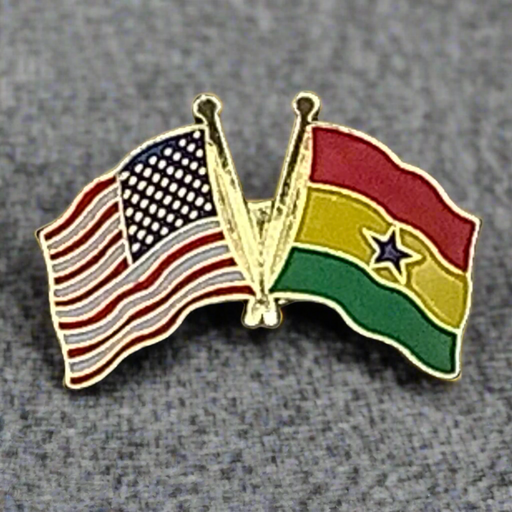 Ghana/USA Dual Flags Lapel Pin 2025