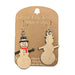 Fun Snowman Wood Earrings