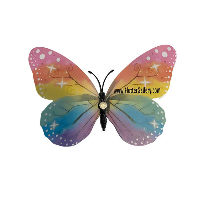 Pastel Rainbow Glow in the Dark Paper Butterfly Magnet