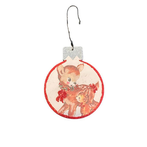 Merry Christmas Retro Christmas Deer Ornament