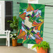 Stained Glass Hummingbirds Burlap Banner Flag