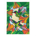 Stained Glass Hummingbirds Burlap Banner Flag