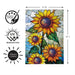 Stained Glass Sunflower Stalk Burlap Garden Flag