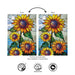 Stained Glass Sunflower Stalk Burlap Garden Flag