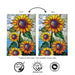 Stained Glass Sunflower Stalk Burlap Banner Flag