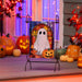 Stained Glass Ghost Burlap Garden Flag
