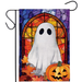 Stained Glass Ghost Burlap Garden Flag