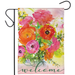 Ranunculus Welcome Burlap Garden Flag