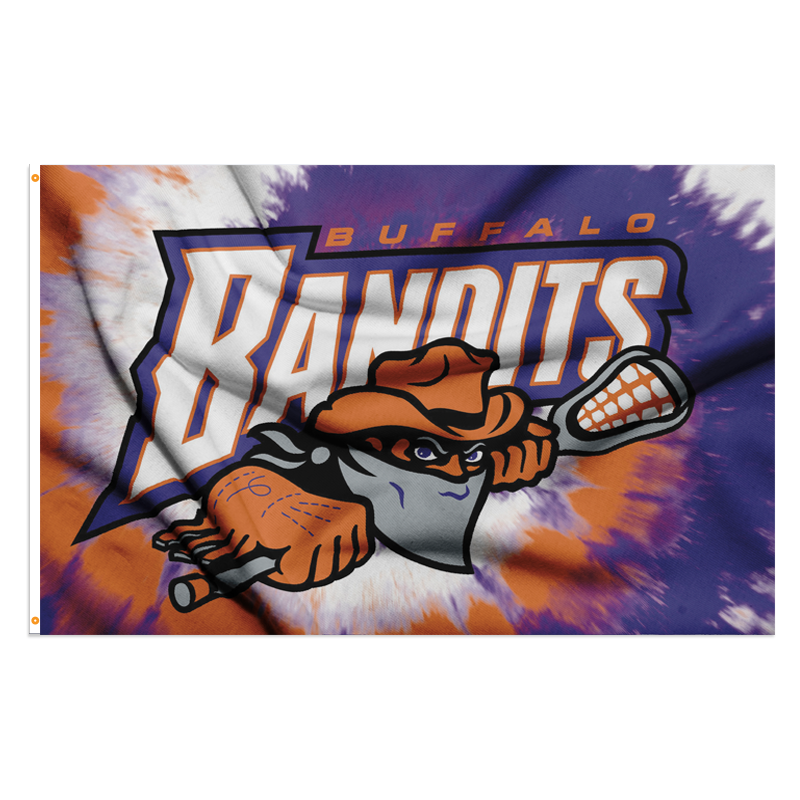 Buffalo Bandits Tie Dye Polyester Flag - Made in the USA