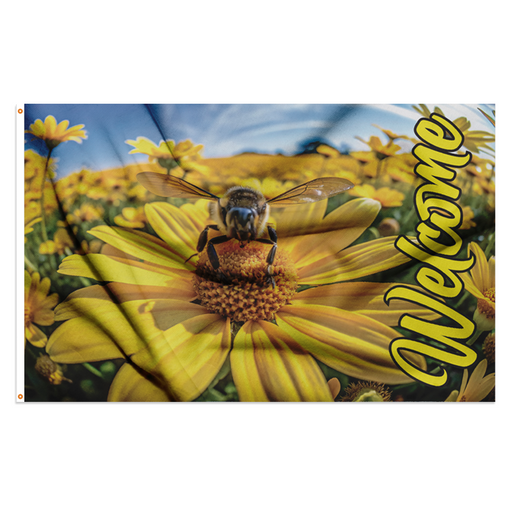 3x5' Welcome Bee Polyester Flag - Made in USA