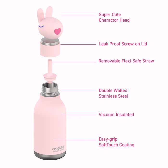 16oz Bestie Bunny Animal Bottle