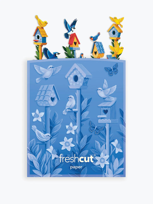 Mini Birdhouse Garden Accordion Scene w/ Note Card