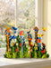 Birdhouse Garden Accordion Scene w/ Note Card