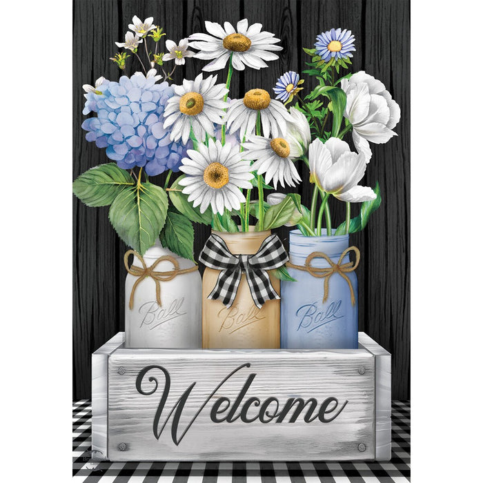 Crated Mason Jars Decorative Flag