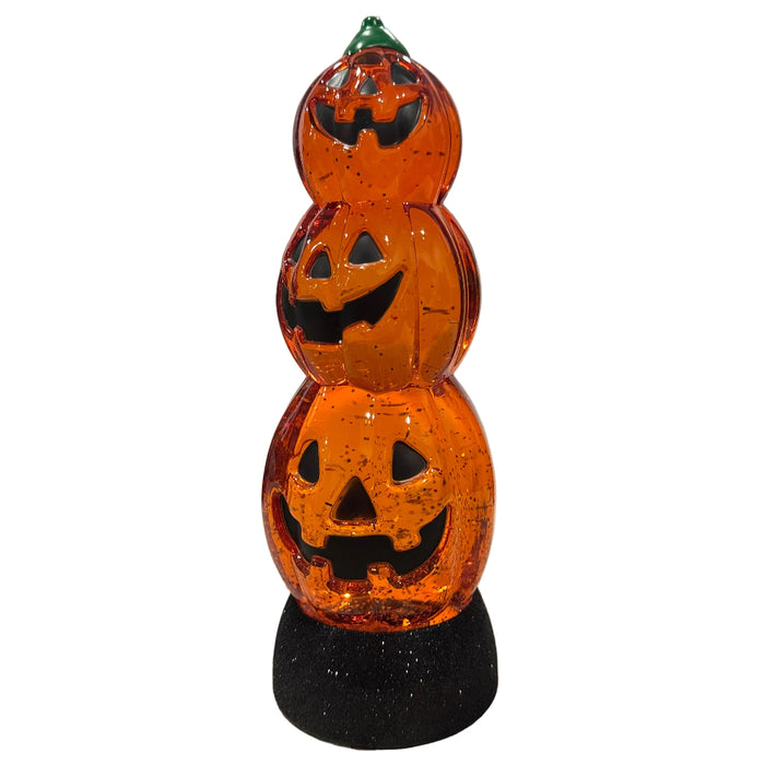 10" Pumpkin Stack LED Water Lantern