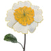 Full Bloom White Metal Large Flower Yard Stake