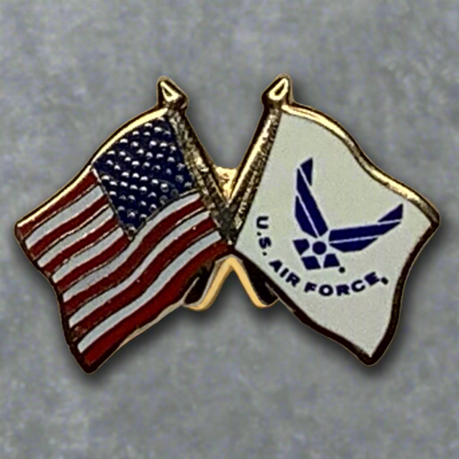 US Air Force Dual Flags Lapel Pin (Small) 2025