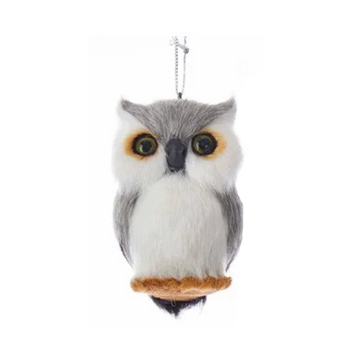 Furry Owl Plastic Ornament