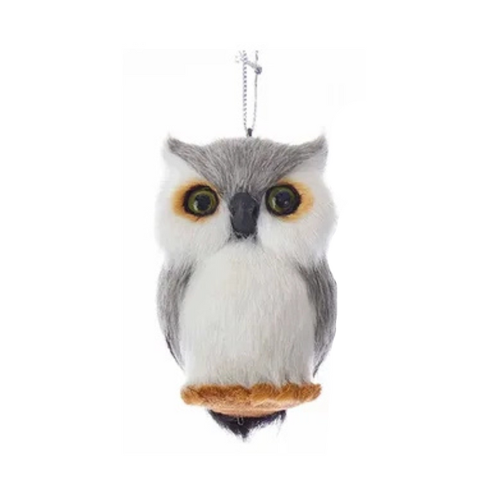 Furry Owl Plastic Ornament