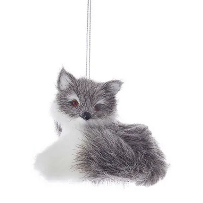 Furry Fox Plastic Ornament